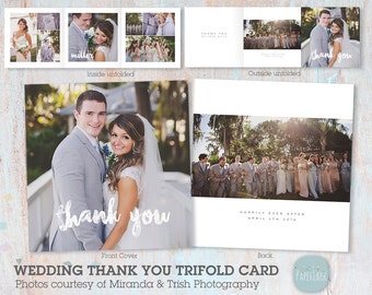 Wedding Thank You Card Photoshop template AW016 INSTANT Wedding Thank You Card Photoshop template AW016 INSTANT