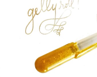 Sakura Gelly Roll Gold Pen | Smooth fine point gold ink pen | archival & waterproof - great for planners, scrapbooking, journaling