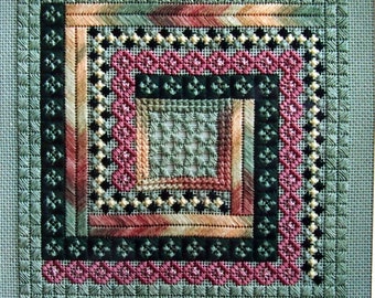 Patchwork (Needlepoint Canvas Included) A Ruth Dilts Design Especially For Rainbow Gallery Vintage Needlepoint Pattern Chartpack 1993