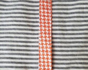 Orange Herringbone Pacifier Clip, Teether Clip, Paci Clip, Binky, Binky Clip