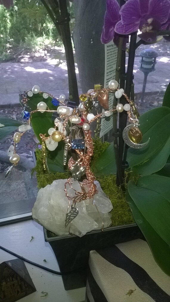 Rainbow Moonstone Dream Catcher Tree of Life Fantasy Realm