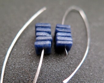 royal blue earrings. modern sodalite jewelry in natural stones.