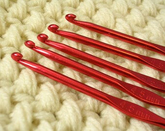 Crochet Hook Aluminum Metal Size 4.5mm 7- G/H - ONE HOOK - Crochet Tools Crocheting Supplies Small Hook Thread Crochet Needle