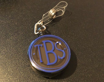 Monogrammed work badge pulley