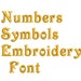 Machine Embroidery Font Designs - Font Letters, Numbers, Symbols Font Alphabet - 0.3 , 0.5 , 0.75 inch Sizes