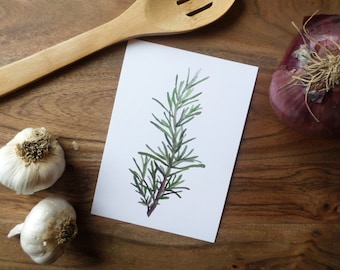 Herb Watercolor Painting Print- Rosemary