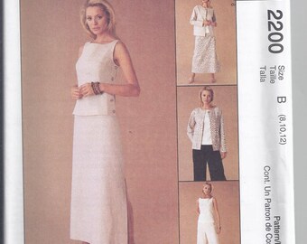 Easy McCall's 2200 Sewing pattern from 1999. Misses Unlined Jacket, Top, Skirt and Pants Bust 31 1/2-34 UNCUT