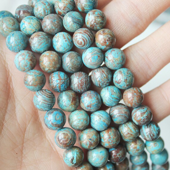 8mm Blue Sky Jasper Round Beads gemstone beads rustic sky blue