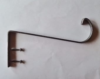 Simple Metal Wall Hook - Iron Plant Hanger - Handmade Metal Plant Hook - 7.5 inch Wall Hook - Outdoor Hook - Scroll Hook