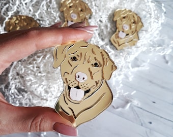 Golden Labrador Brooch Dog Brooch Labrador Retriever Acrylic Jewelry Dog Gifts Mother's Day Gift Handmade Plexiglas Animal Brooch Pet Brooch