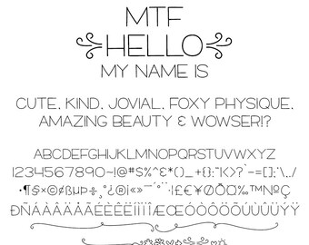 MTF Hello My Name Is Font