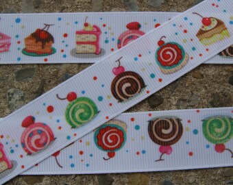 3 yards Color Cakes Printed Ribbon Cake Printed Ribbon 7/8" 3 yards