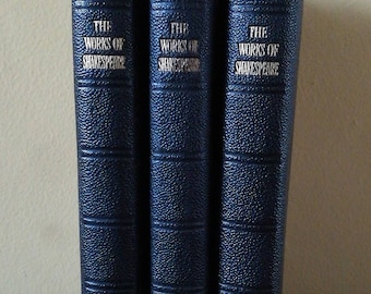 Three Antique Leather Bound Books - The Works Of William Shakespeare 1910 And 1911 - Volumes One, Five And Six Oxford University Press.