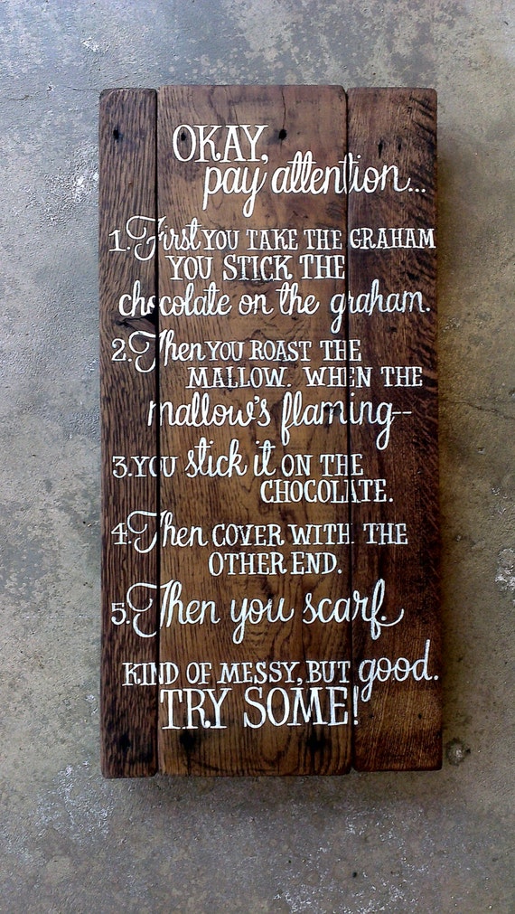 Items similar to SANDLOT s'mores quote...CUSTOM quote hand-painted
