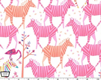 Origami Oasis - Show Your Color Zebras Confection Pink by Tamara Kate from Michael Miller