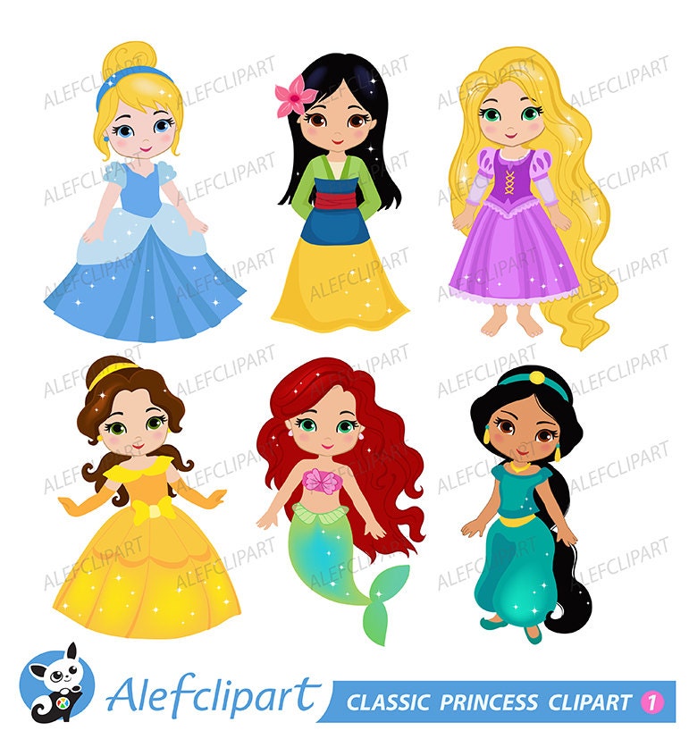 Classic Princess Digital Clipart: PRINCESS 1