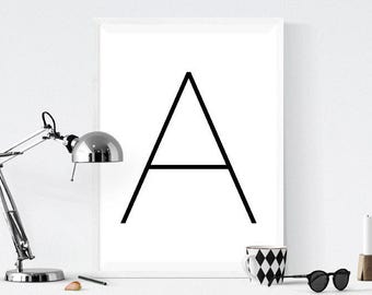 black white letter etsy