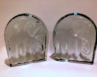 Blenko Glass Elephant Bookends Joel Myers