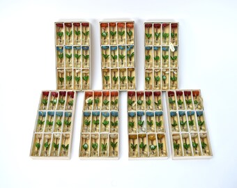 Set 84 Vintage Czech Glass Flowers Wedding or Luncheon Place card Holders