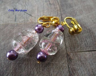 Clip earrings for non-pierced ears pink