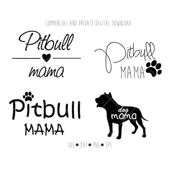 Download Pitbull mama digital file, Dog mama clipart vector outline, Home decor design, Cut file for ...