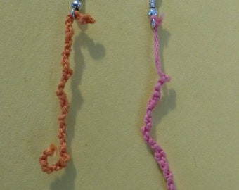 Handmade knotted string earrings