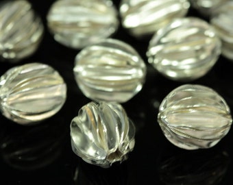 KO-010 thai karen hill tribe silver 2 michelia flower bead
