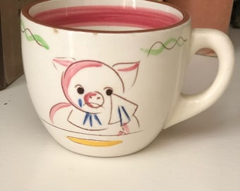 RARE Stangl Pottery Five Little Pigs Kids Mug