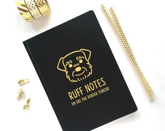Border Terrier Notebook, Personalised Border Terrier Notebook, Personalised Dog Owner book, Personalised foil notebook, Border Terrier