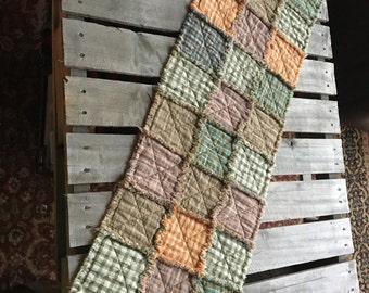 No. 54 Pastel Homespun Rag Tablerunner