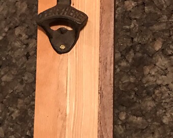 Wall Mounted Bottle Opener with Magnetic Cap Catcher