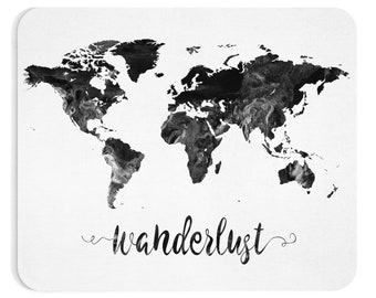 Wanderlust Black And White Mouse Pad