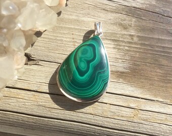 Genuine malachite pendant