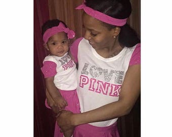 Mommy & Me "Love Pink" inspired set