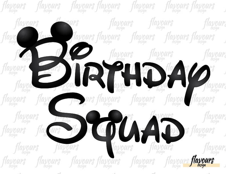 Birthday Squad Mickey Ears INSTANT DOWNLOAD Disney