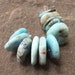 Larimar disc beads, larimar bead sampler