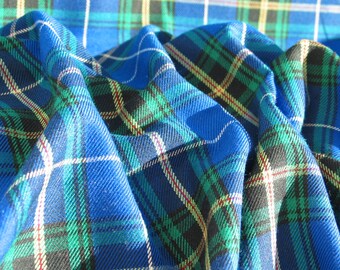 Blue Nova Scotia Tartan Fabric, Blue Plaid Fabric, Nova Scotia Tartan By Yard, Blue Nova Scotia Tartan Suiting Fabric, Taylors Tartans