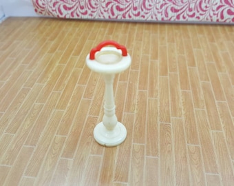 Renwal White and Red Ashtray Retro Toy Dollhouse Art Deco Smoking