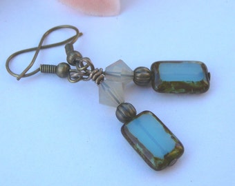 Frosty Earrings - Antique Brass