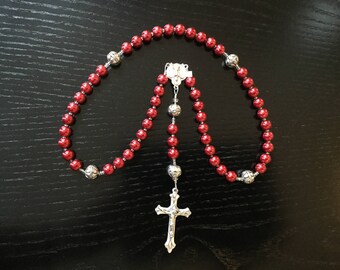 Pearlized red Holy Spirit Rosary