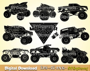 Monster Jam svg, silhouette, stencil file, Monster Jam, Monster Truck svg, Monster Jam clipart, Monster Jam birthday
