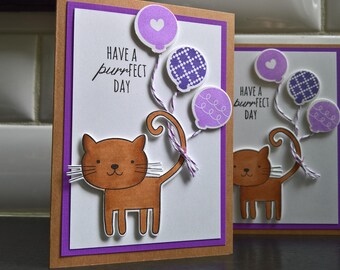 Cat Birthday Card, Kitty Card, Cat Lover Card, Cat Card, Cat Greeting Card, Kitty Birthday Card