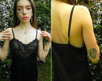 60s VAN RAALTE Black Lace Full Slip
