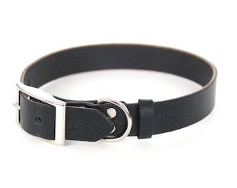 Black Leather Dog Collar