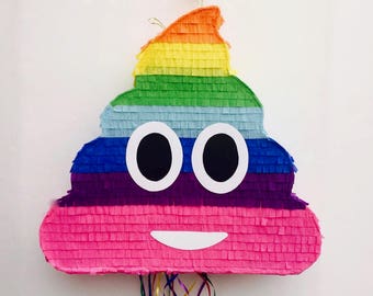 UNICORN POOP PINATA, Poop Emoji Pinata, rainbow, rainbow poop emoji Pinata 18"