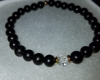 Shungite and Herkimer bracelet