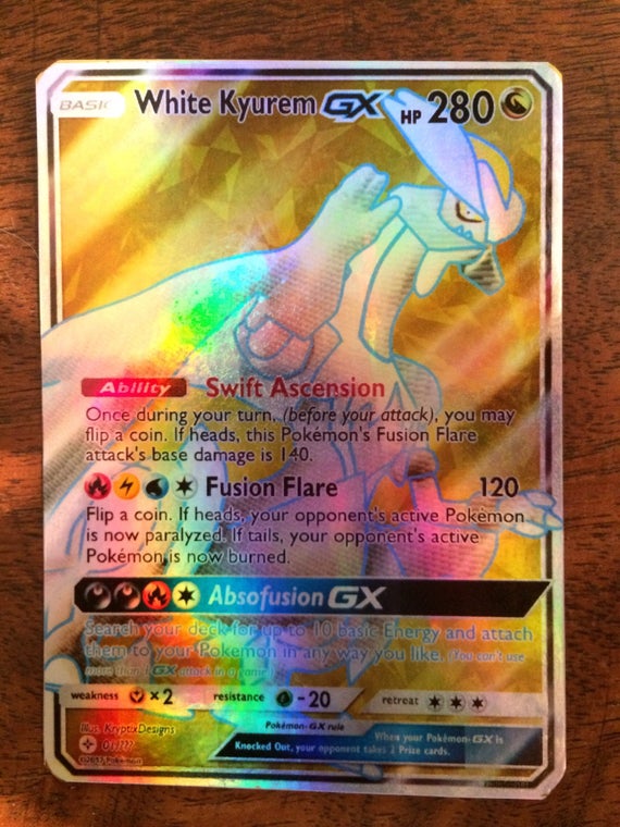 White kyurem gx ex pokemon orica custom card