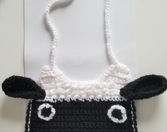 Handmade crochet Set of 2 Lamb and Black Sheep baby bibs
