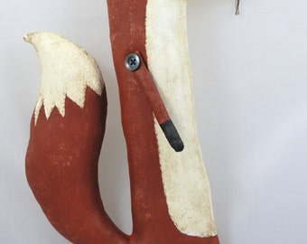 Fox, red fox, fox soft sculpture.