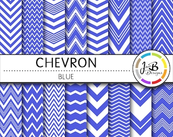 Chevron Digital Paper, Blue, Blue and White, Chevron, Zig Zag, Digital Paper, Digital Download, Scrapbook Paper, Digital Paper Pack
